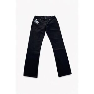 True Religion Ricky Relaxed Straight Black Jeans Mens 32x32 Flap Pocket NWT